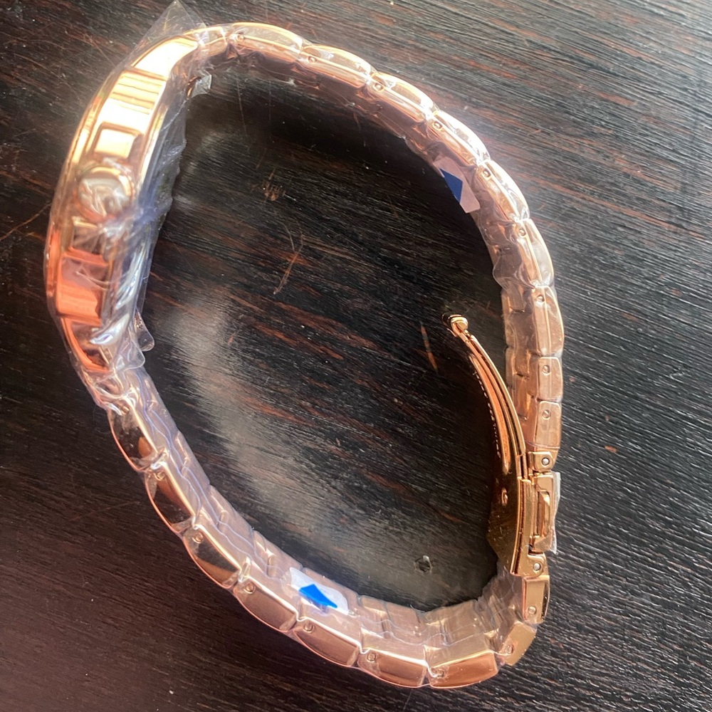 Coach Boyfriend 34 Mm Rose Gold Plated Crystal Bracelet Watch - Picture 3 of 5